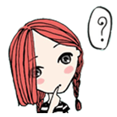 [LINEスタンプ] a girl with a red hair.