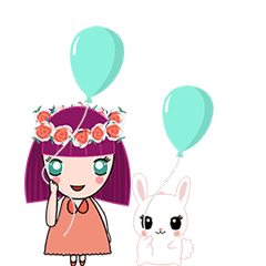 [LINEスタンプ] The girl and her rabbit