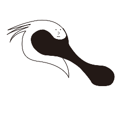 [LINEスタンプ] Not very happy black-faced spoonbill Big