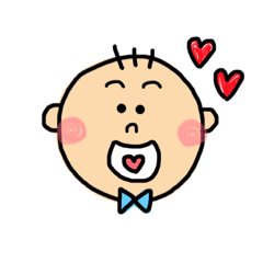 [LINEスタンプ] The baby have 3 hair