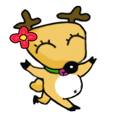 [LINEスタンプ] A funny elk A-Que:Basic greeings Part l