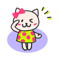 [LINEスタンプ] よく使う言葉 アレンジ集☆リボンねこ♪