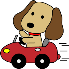 [LINEスタンプ] 犬と愉快な乗り物の画像（メイン）