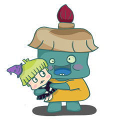 [LINEスタンプ] Green Giant and Kantarou