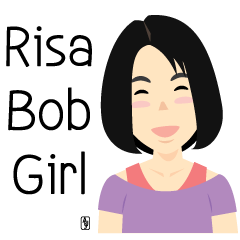 [LINEスタンプ] Risa Bob Girl