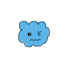 [LINEスタンプ] Cute cloud face sticker.