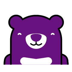 [LINEスタンプ] Purple Bear has expressive face.