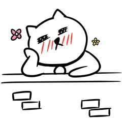 [LINEスタンプ] Simple and witty white dogの画像（メイン）