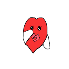 [LINEスタンプ] Ugly heart face sticker.