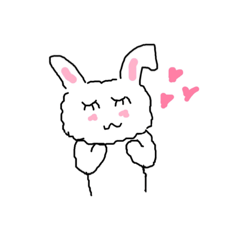 [LINEスタンプ] Lovely white rabbit sticker.
