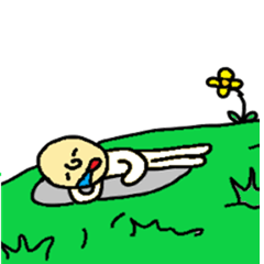 [LINEスタンプ] どこでも寝る男その1