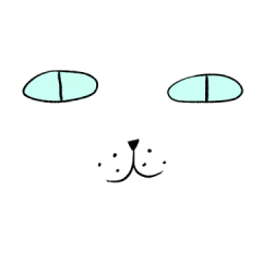 [LINEスタンプ] Angulate White-blue Catの画像（メイン）