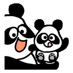 [LINEスタンプ] Colorful panda kids 4