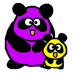 [LINEスタンプ] Coloful panda kids