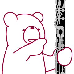 [LINEスタンプ] 動くクマ。ドイツクラリネットを吹きます。