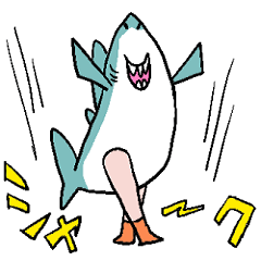 [LINEスタンプ] 靴下を履いたサメ