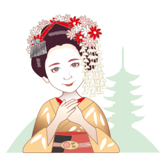 [LINEスタンプ] 京都花街上七軒のお茶屋と舞妓はんスタンプの画像（メイン）