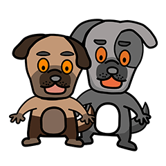 [LINEスタンプ] Black mouth dog