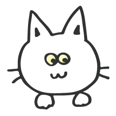 [LINEスタンプ] 我が家のねこさん【しろねこ・イエロー】