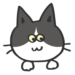 [LINEスタンプ] 我が家のねこさん【黒ブチ・イエロー】