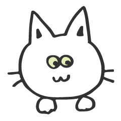 [LINEスタンプ] 我が家のねこさん【しろねこ・グリーン】