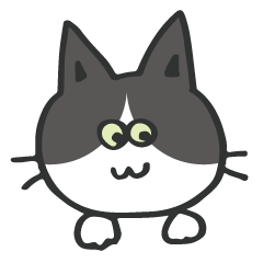 [LINEスタンプ] 我が家のねこさん【黒ブチ・グリーン】