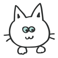 [LINEスタンプ] 我が家のねこさん【しろねこ・ブルー】