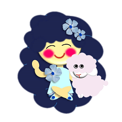 [LINEスタンプ] Little Flora and Baby Sheep