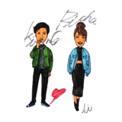 [LINEスタンプ] リシャ♡と彼氏