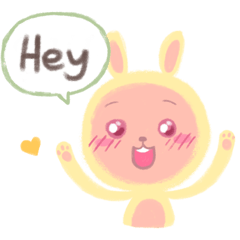 [LINEスタンプ] Soft hand-painted Cute Hood Rabbit！