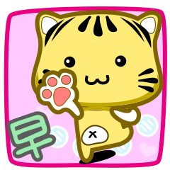 [LINEスタンプ] Cute striped cat. CAT141