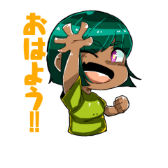 [LINEスタンプ] 緑髪の日常