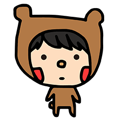 [LINEスタンプ] Laughing bear boy