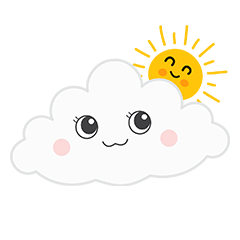 [LINEスタンプ] Cloudy and Rainbow Bear