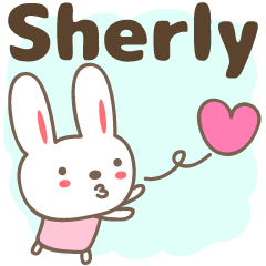[LINEスタンプ] Cute rabbit stickers name, Sherlyの画像（メイン）