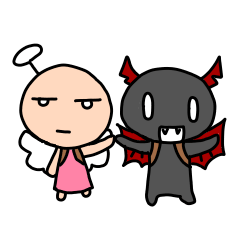 [LINEスタンプ] バッドエンジェルとプリティデビル