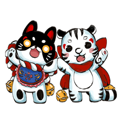 [LINEスタンプ] Tiger God and Inugako