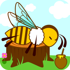 動く！！蜜蜂-ミツバチ-のスタンプ(文字なし)
