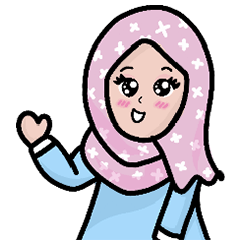 [LINEスタンプ] Little Girl Hijab Muslim Eng ver.