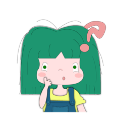 [LINEスタンプ] green haired girl Ruba