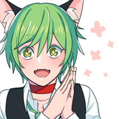 [LINEスタンプ] green cat Sticker