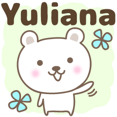 Cute bear stickers name, Yuliana