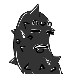 [LINEスタンプ] black strip(Sea cucumber)Animation