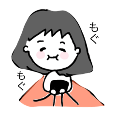 [LINEスタンプ] 黒髪、前髪眉上の女の子