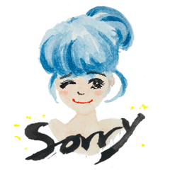 [LINEスタンプ] Water Painting series-Girl