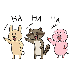 [LINEスタンプ] racoon and friends