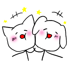 [LINEスタンプ] ねこぴょんといぬたん