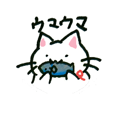 [LINEスタンプ] 白ぬこの1日