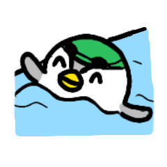 [LINEスタンプ] 泳ぐペンギン