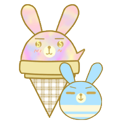 [LINEスタンプ] Bunny love ice cream